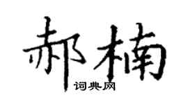 丁谦郝楠楷书个性签名怎么写