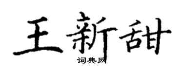 丁谦王新甜楷书个性签名怎么写