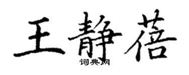丁谦王静蓓楷书个性签名怎么写