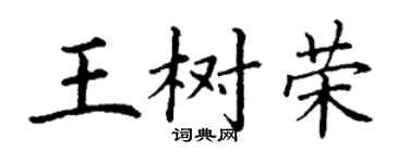丁谦王树荣楷书个性签名怎么写
