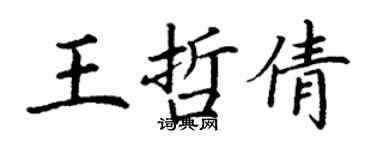 丁谦王哲倩楷书个性签名怎么写
