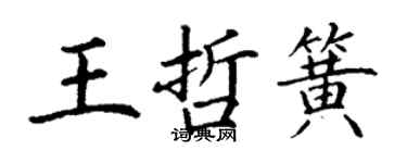 丁谦王哲簧楷书个性签名怎么写