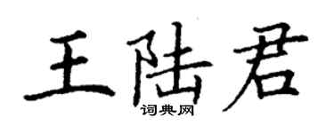 丁谦王陆君楷书个性签名怎么写