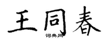 丁谦王同春楷书个性签名怎么写