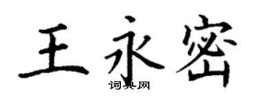 丁谦王永密楷书个性签名怎么写
