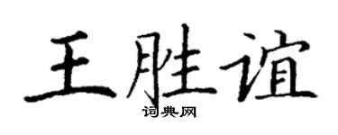 丁谦王胜谊楷书个性签名怎么写