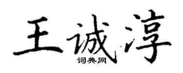丁谦王诚淳楷书个性签名怎么写