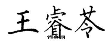 丁谦王睿苓楷书个性签名怎么写