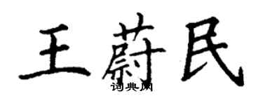丁谦王蔚民楷书个性签名怎么写