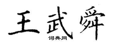 丁谦王武舜楷书个性签名怎么写