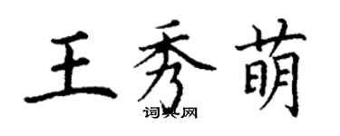 丁谦王秀萌楷书个性签名怎么写