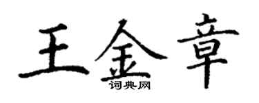 丁谦王金章楷书个性签名怎么写