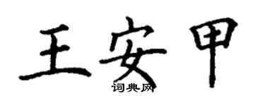 丁谦王安甲楷书个性签名怎么写