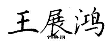 丁谦王展鸿楷书个性签名怎么写