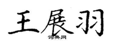 丁谦王展羽楷书个性签名怎么写