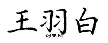 丁谦王羽白楷书个性签名怎么写