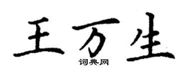 丁谦王万生楷书个性签名怎么写