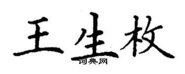 丁谦王生枚楷书个性签名怎么写
