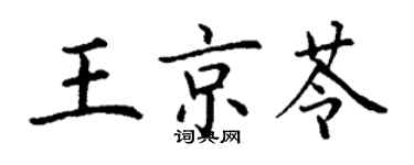丁谦王京苓楷书个性签名怎么写