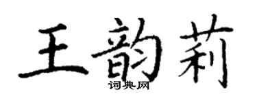 丁谦王韵莉楷书个性签名怎么写