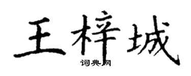 丁谦王梓城楷书个性签名怎么写