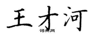 丁谦王才河楷书个性签名怎么写