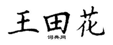 丁谦王田花楷书个性签名怎么写