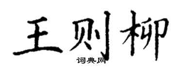 丁谦王则柳楷书个性签名怎么写