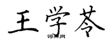 丁谦王学苓楷书个性签名怎么写