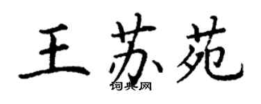 丁谦王苏苑楷书个性签名怎么写