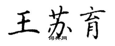 丁谦王苏育楷书个性签名怎么写