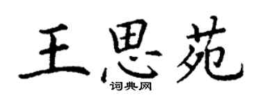 丁谦王思苑楷书个性签名怎么写