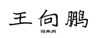 袁强王向鹏楷书个性签名怎么写