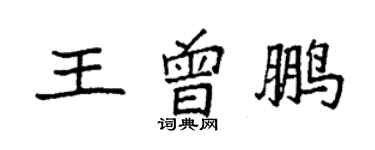 袁强王曾鹏楷书个性签名怎么写