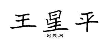 袁强王星平楷书个性签名怎么写