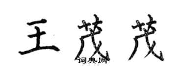 何伯昌王茂茂楷书个性签名怎么写