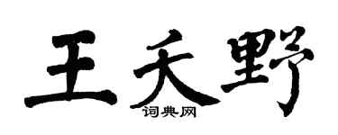 翁闿运王夭野楷书个性签名怎么写