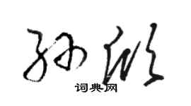 骆恒光孙欣草书个性签名怎么写