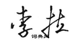 骆恒光李拉草书个性签名怎么写