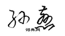 骆恒光孙慈草书个性签名怎么写