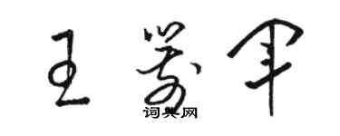 骆恒光王箭军草书个性签名怎么写
