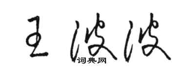 骆恒光王波波草书个性签名怎么写