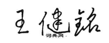 骆恒光王健铭草书个性签名怎么写