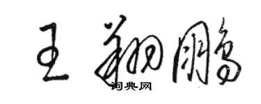 骆恒光王翔鹏草书个性签名怎么写