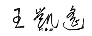 骆恒光王凯遥草书个性签名怎么写