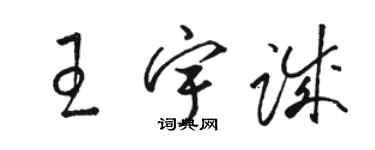 骆恒光王宇诚草书个性签名怎么写