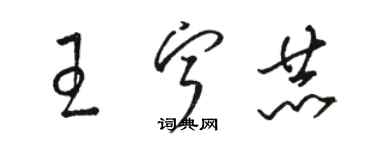 骆恒光王宁赫草书个性签名怎么写