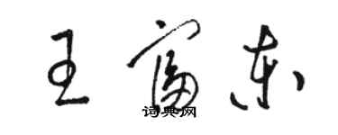 骆恒光王富东草书个性签名怎么写