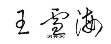骆恒光王雪海草书个性签名怎么写