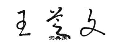 骆恒光王芝文草书个性签名怎么写